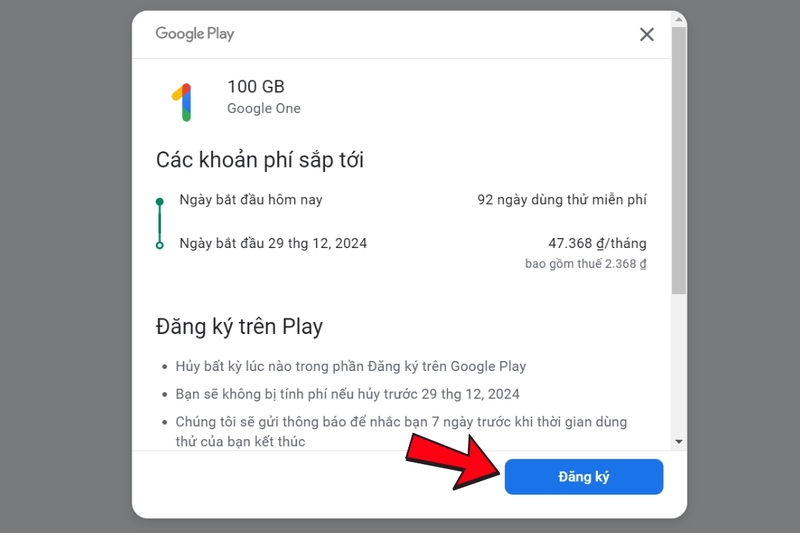Nhận Google One Free