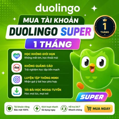 Mua Duolingo Super 1 tháng