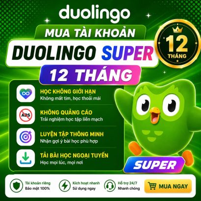 Mua Duolingo Super 12 tháng
