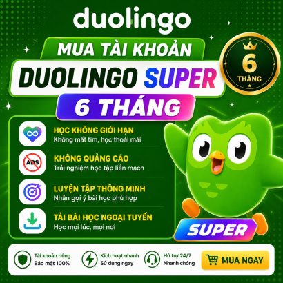 Mua Duolingo Super 6 tháng