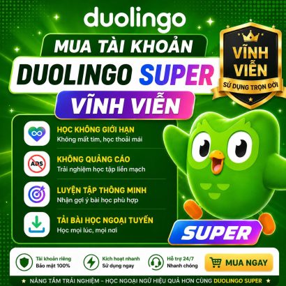 Mua Duolingo Super vĩnh viễn