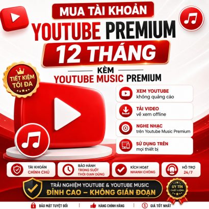 Mua Youtube Premium 12 tháng