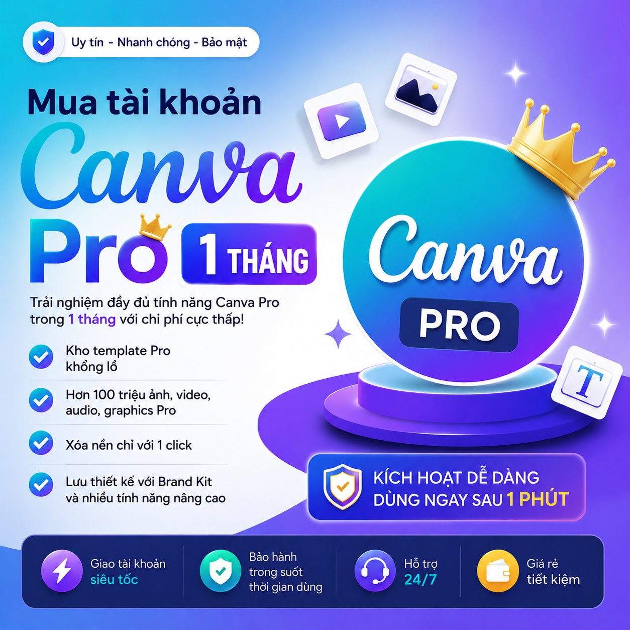 Mua tài khoản Canva Pro 1 tháng