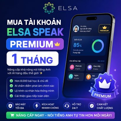 Mua tài khoản ELSA Premium 1 tháng