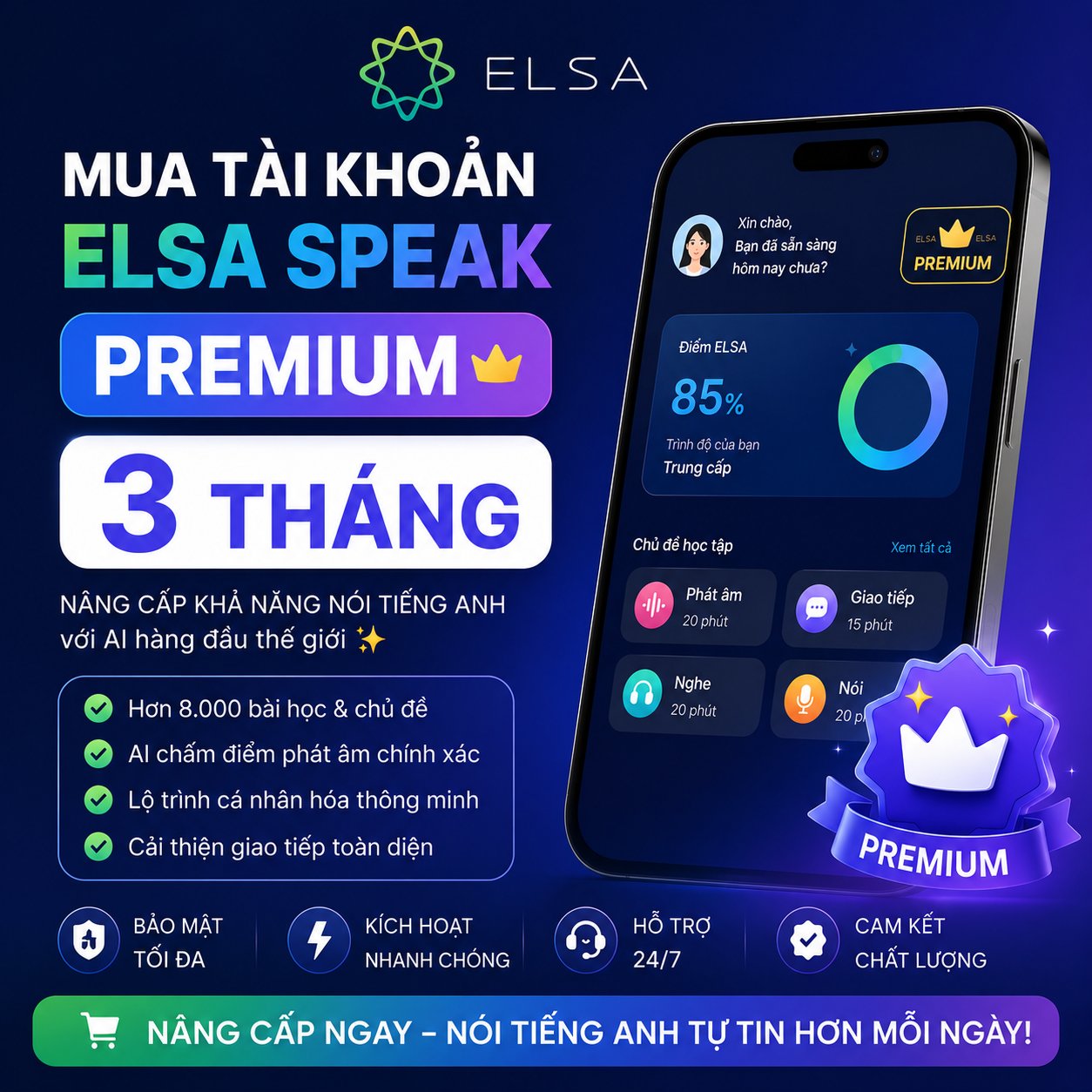 Mua tài khoản ELSA Premium 3 tháng