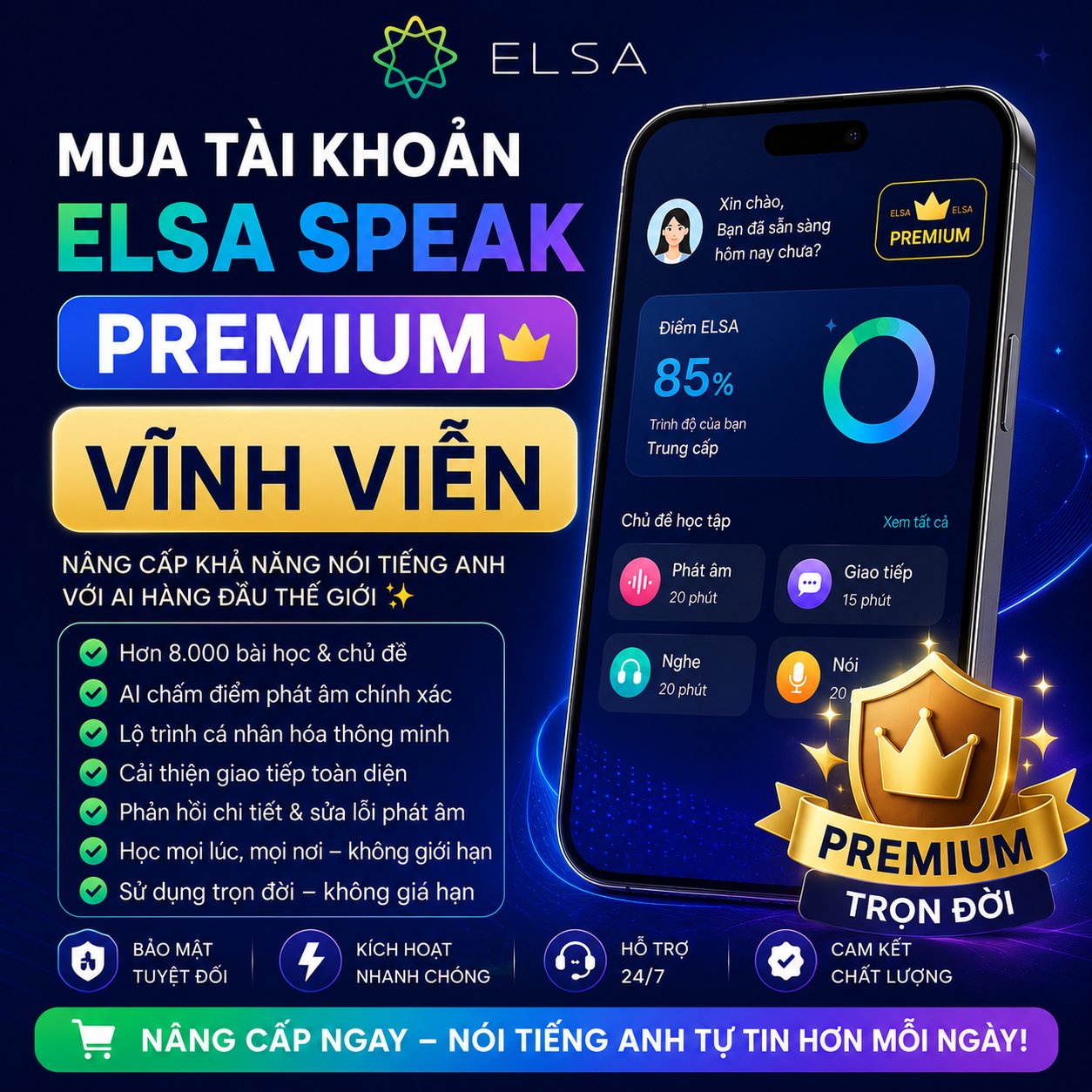 Mua tài khoản ELSA Premium vĩnh viễn