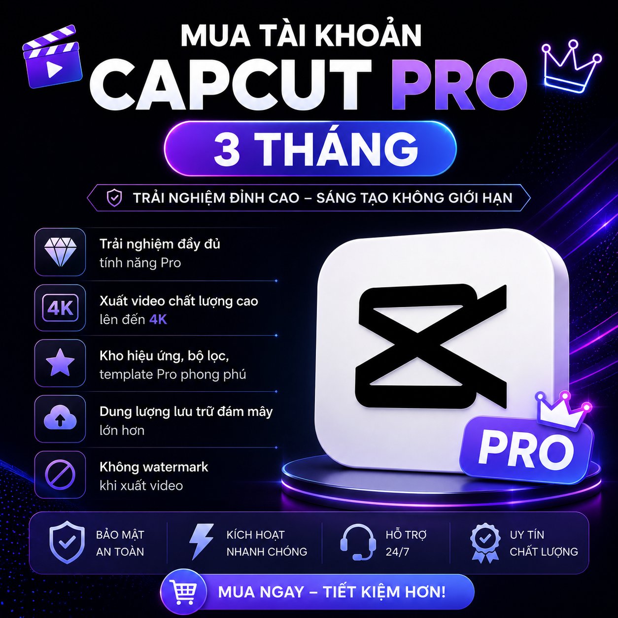 CapCut Pro 3 tháng