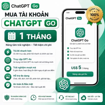Mua tài khoản ChatGPT Go 1 tháng