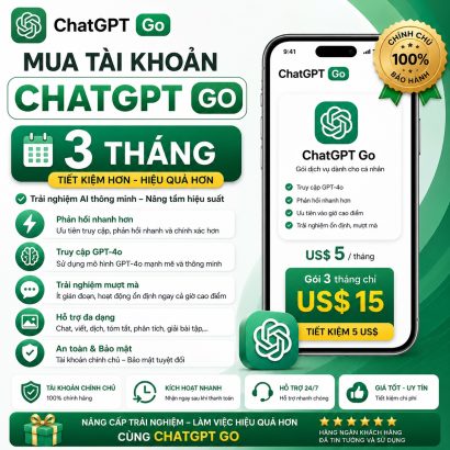 Mua tài khoản ChatGPT Go 3 tháng