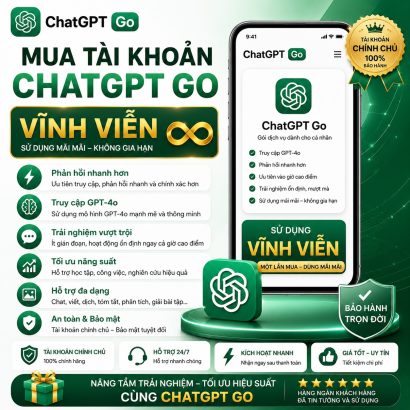 Mua tài khoản ChatGPT Go vĩnh viễn