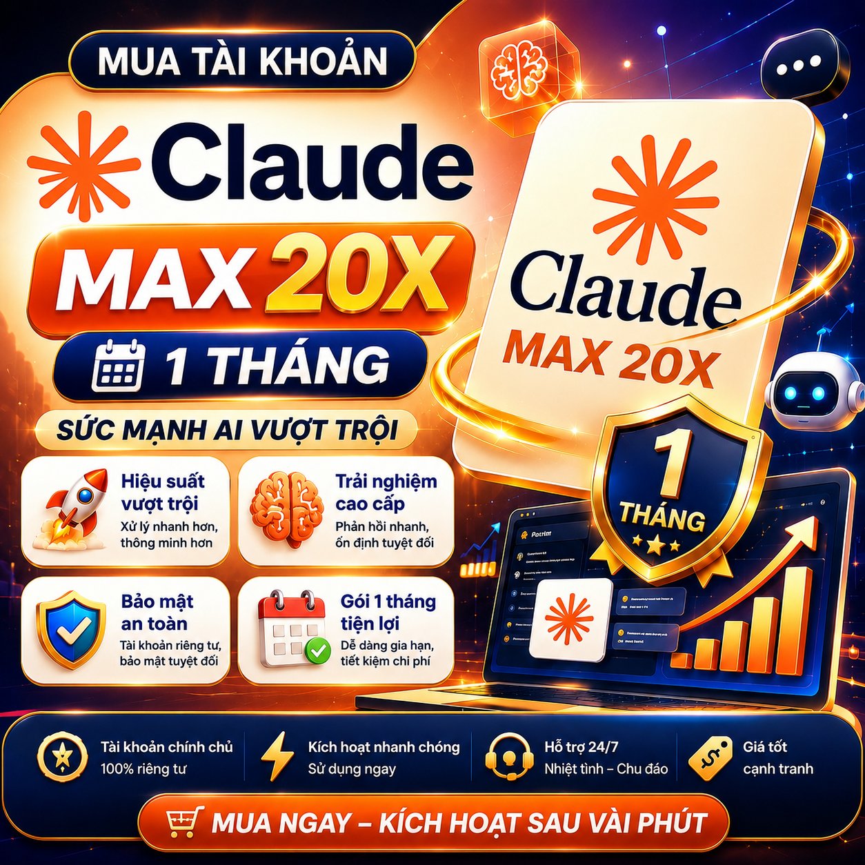 Claude Max 20x 1 tháng