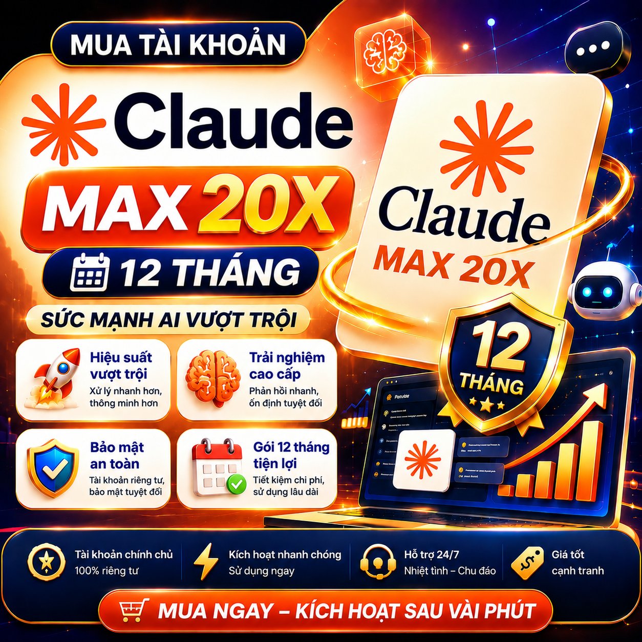Claude Max 20x 12 tháng