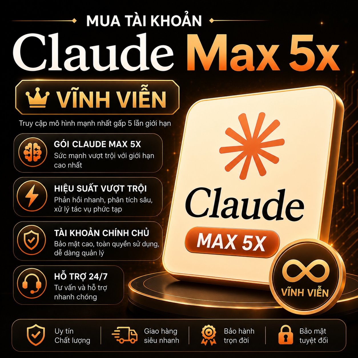 Claude Max 5x vĩnh viễn