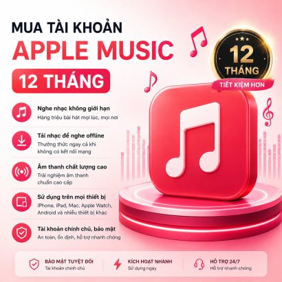 Mua tài khoản Apple Mucsic 12 tháng