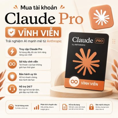 Mua tài khoản Claude Pro vĩnh viễn