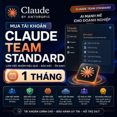 Mua tài khoản Claude Team 1 tháng