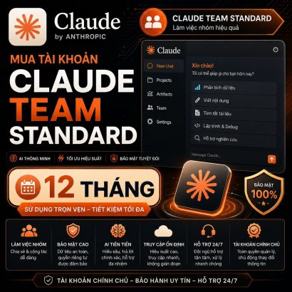 Mua tài khoản Claude Team 12 tháng