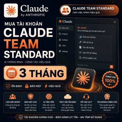 Mua tài khoản Claude Team 3 tháng