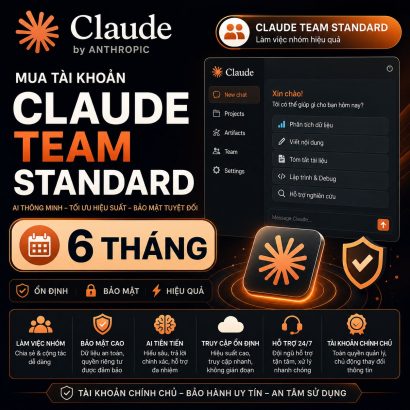 Mua tài khoản Claude Team 6 tháng