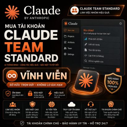Mua tài khoản Claude Team vĩnh viễn