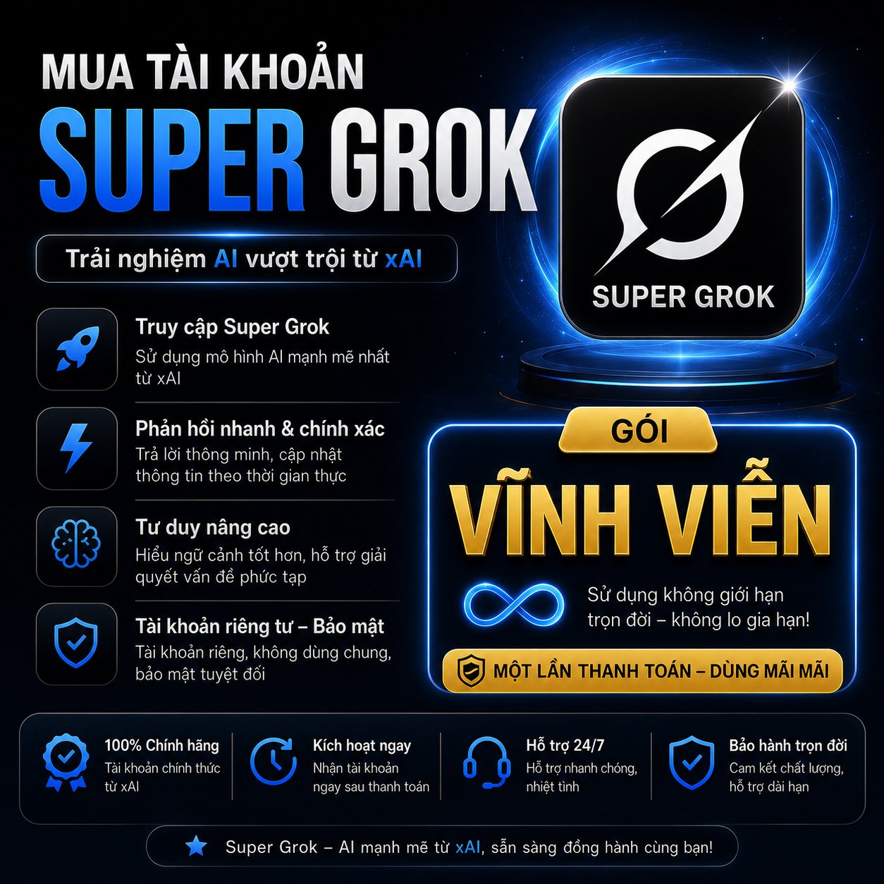 Mua tài khoản Grok AI vĩnh viễn