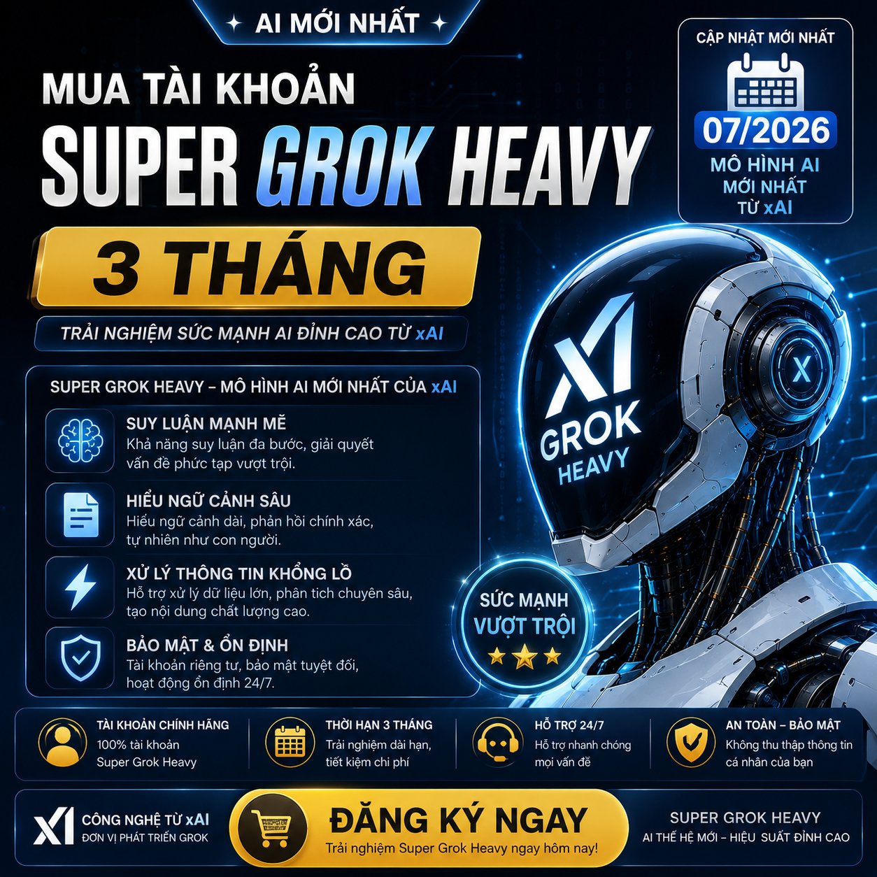 Mua tài khoản Super Grok Heavy 3 tháng