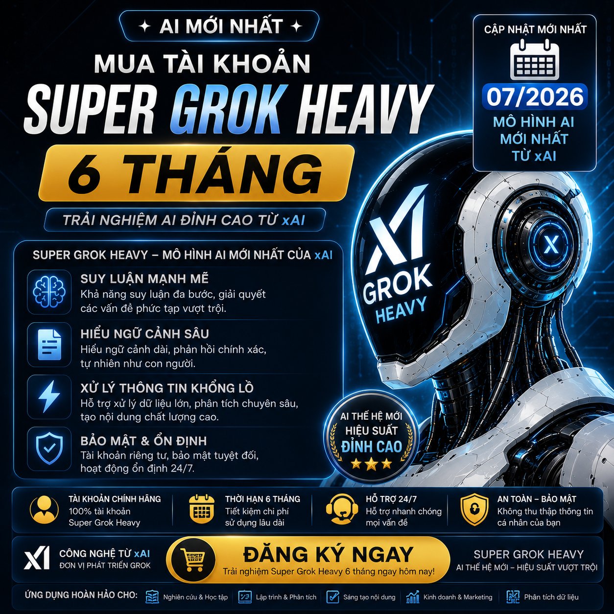 Mua tài khoản Super Grok Heavy 6 tháng