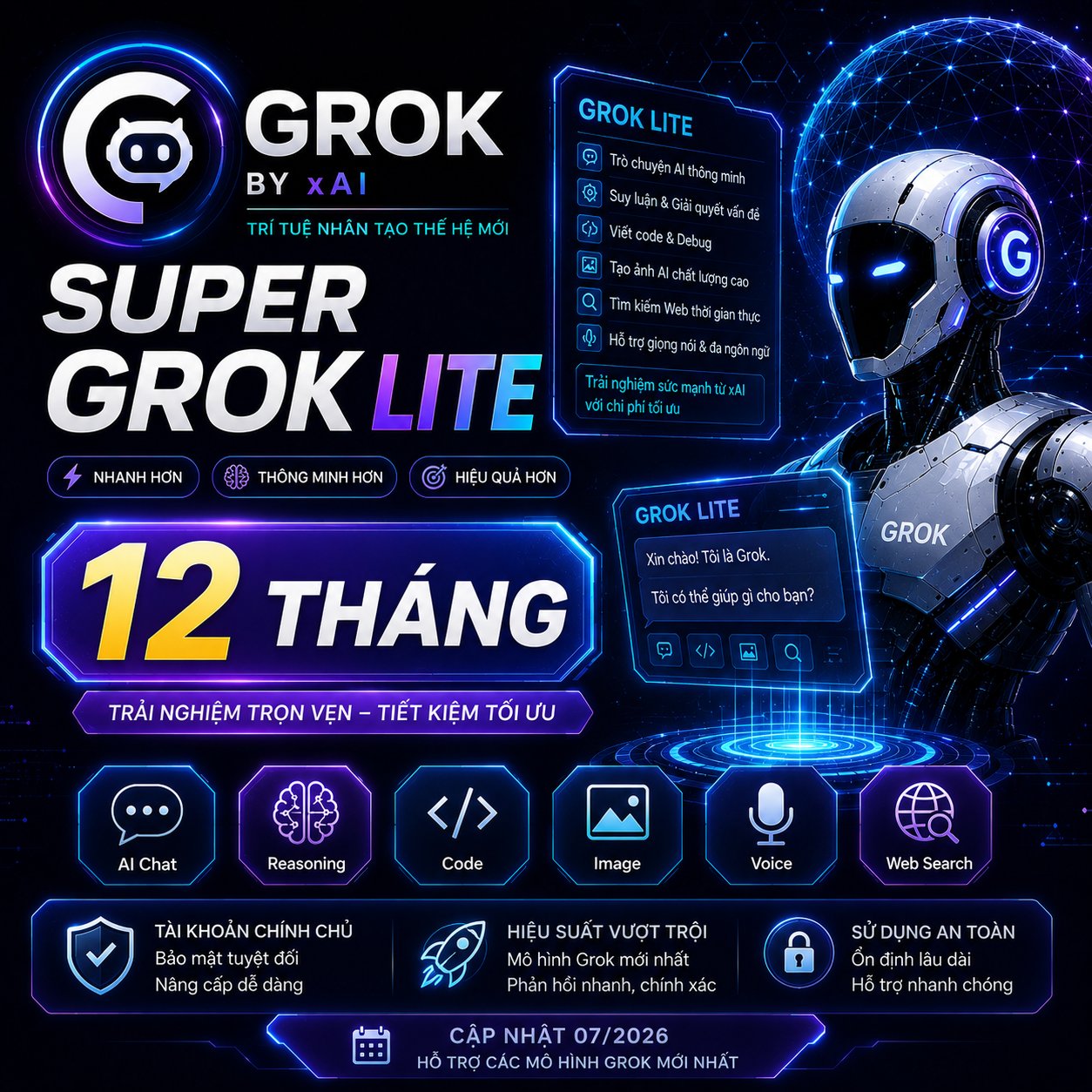 Mua tài khoản Super Grok Lite 12 tháng