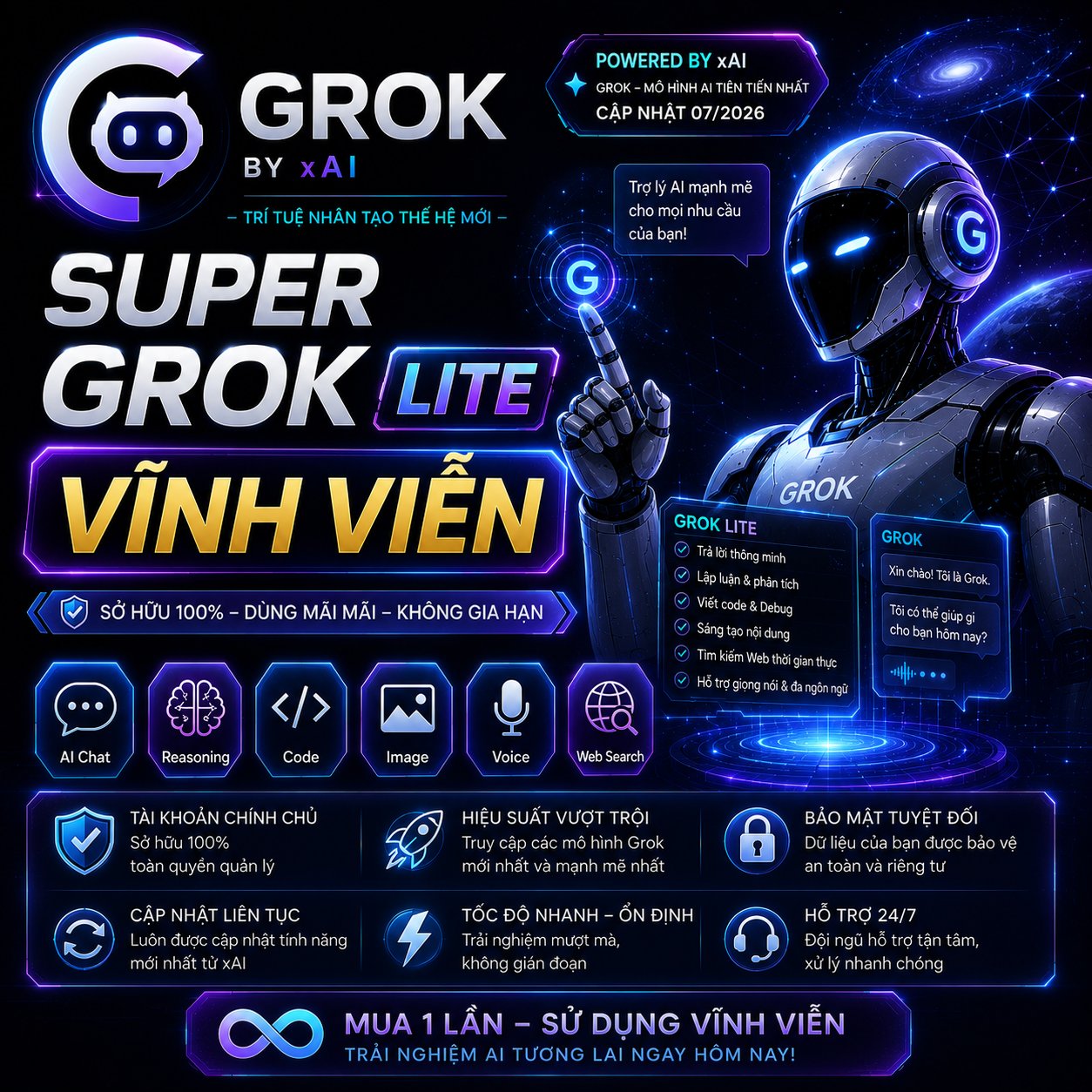 Mua tài khoản Super Grok Lite vĩnh viễn