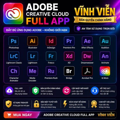 Adobe Creative Cloud full app vĩnh viễn