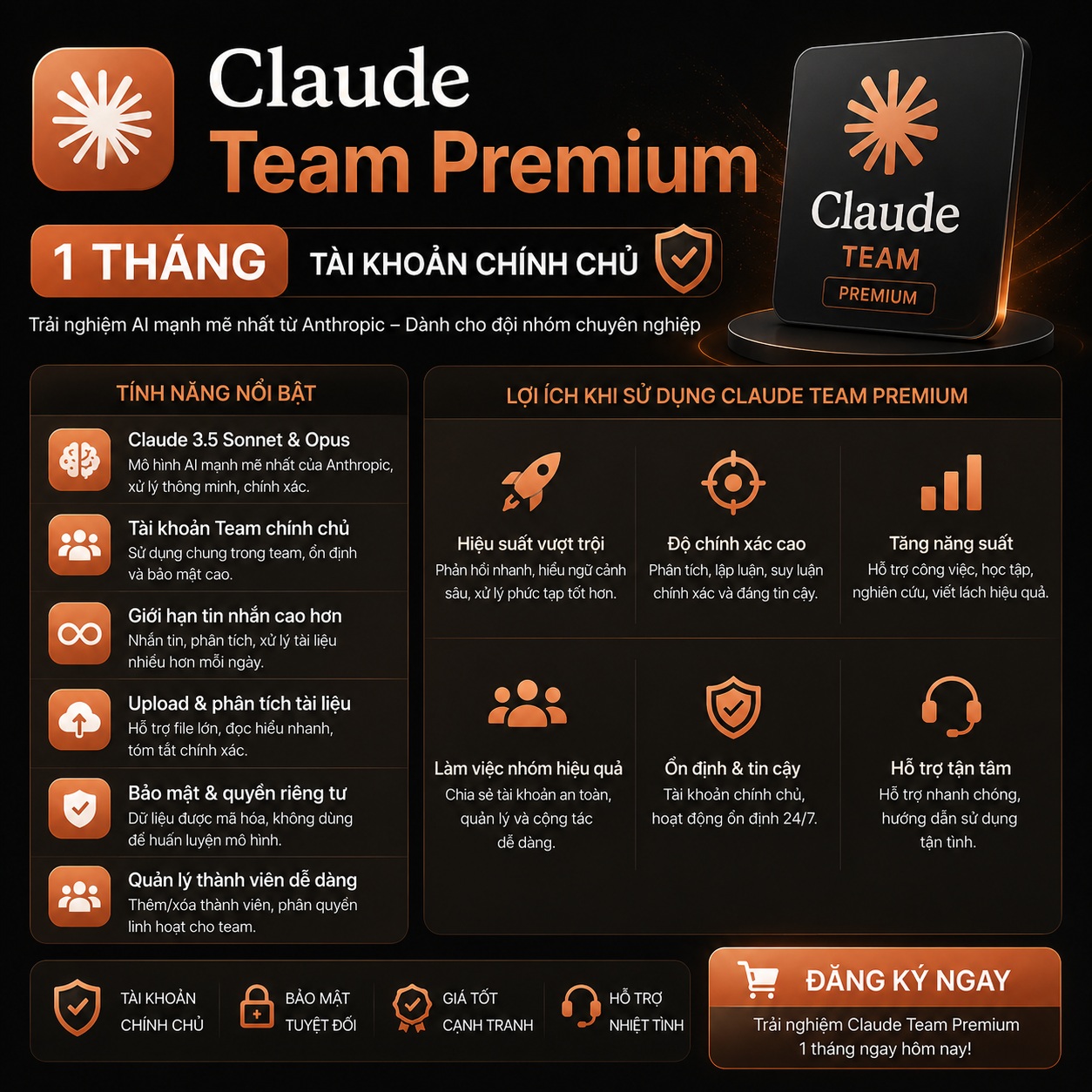 Claude Team Premium 1 tháng