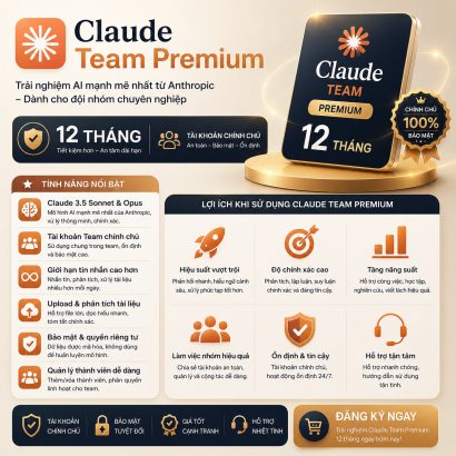 Claude Team Premium 12 tháng