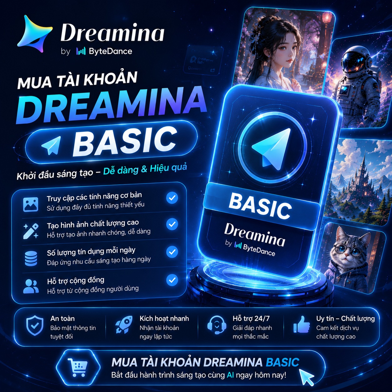 Mua tài khoản Dreamina Basic
