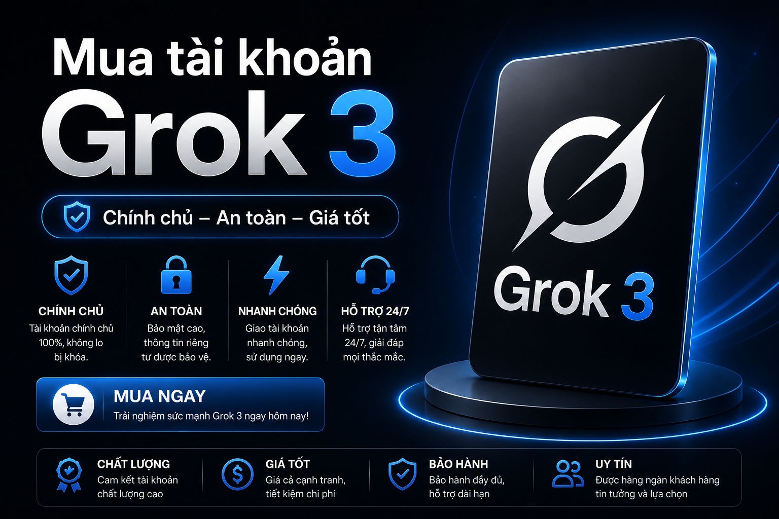 Mua tài khoản Grok 3