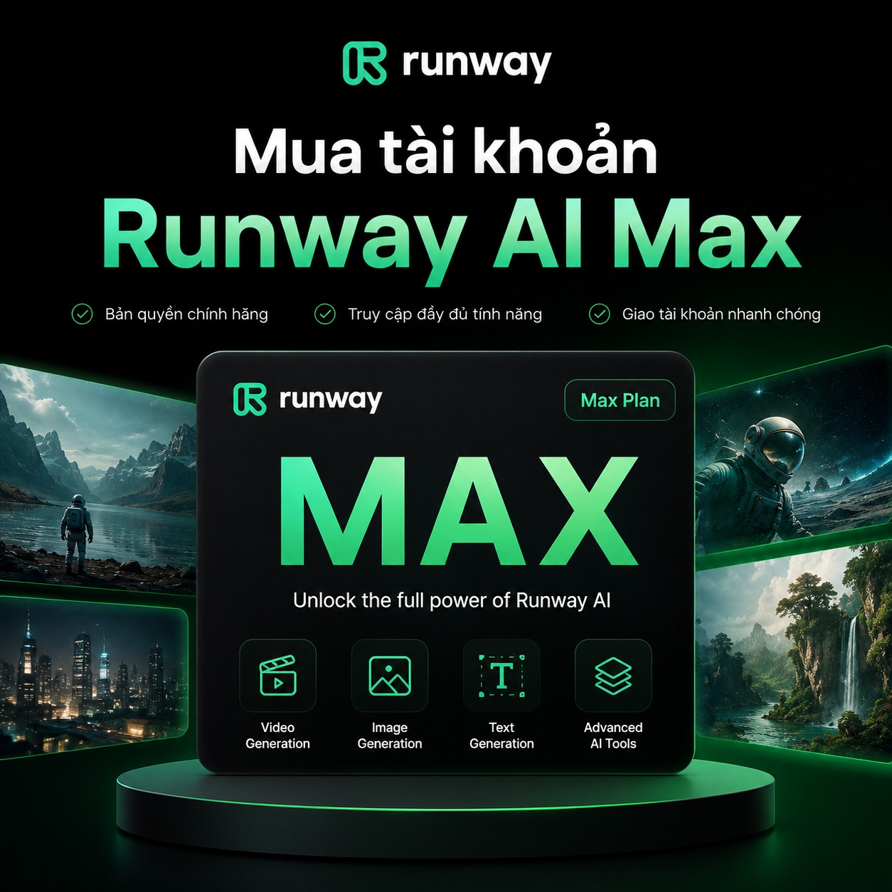 Mua tài khoản Runway AI Max