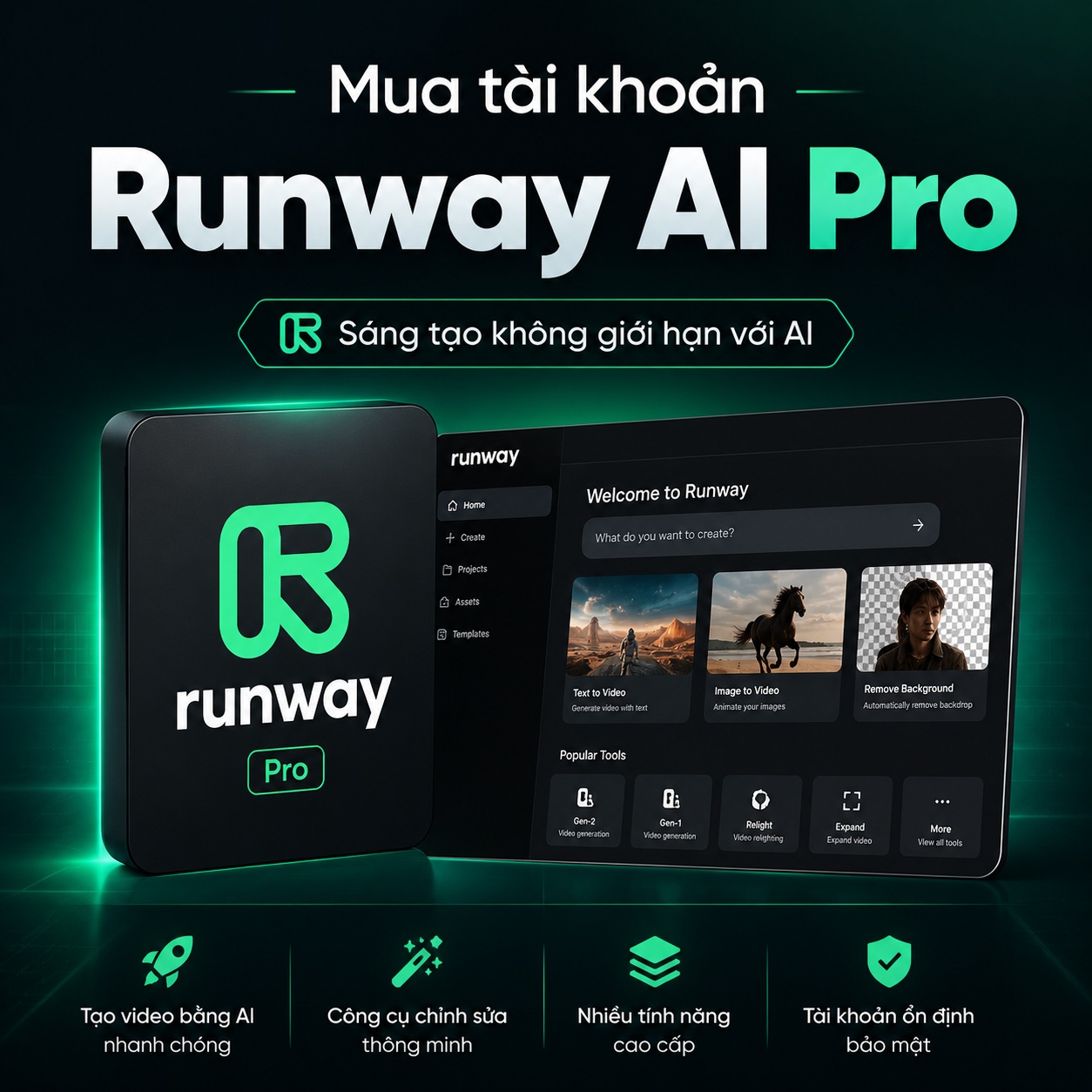 Mua tài khoản Runway AI Pro