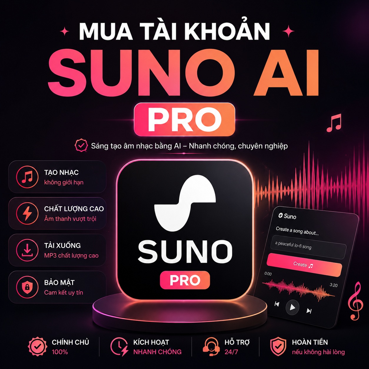 Mua tài khoản Suno AI Pro