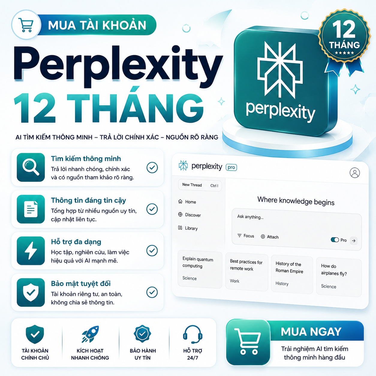 Perplexity Pro 12 tháng