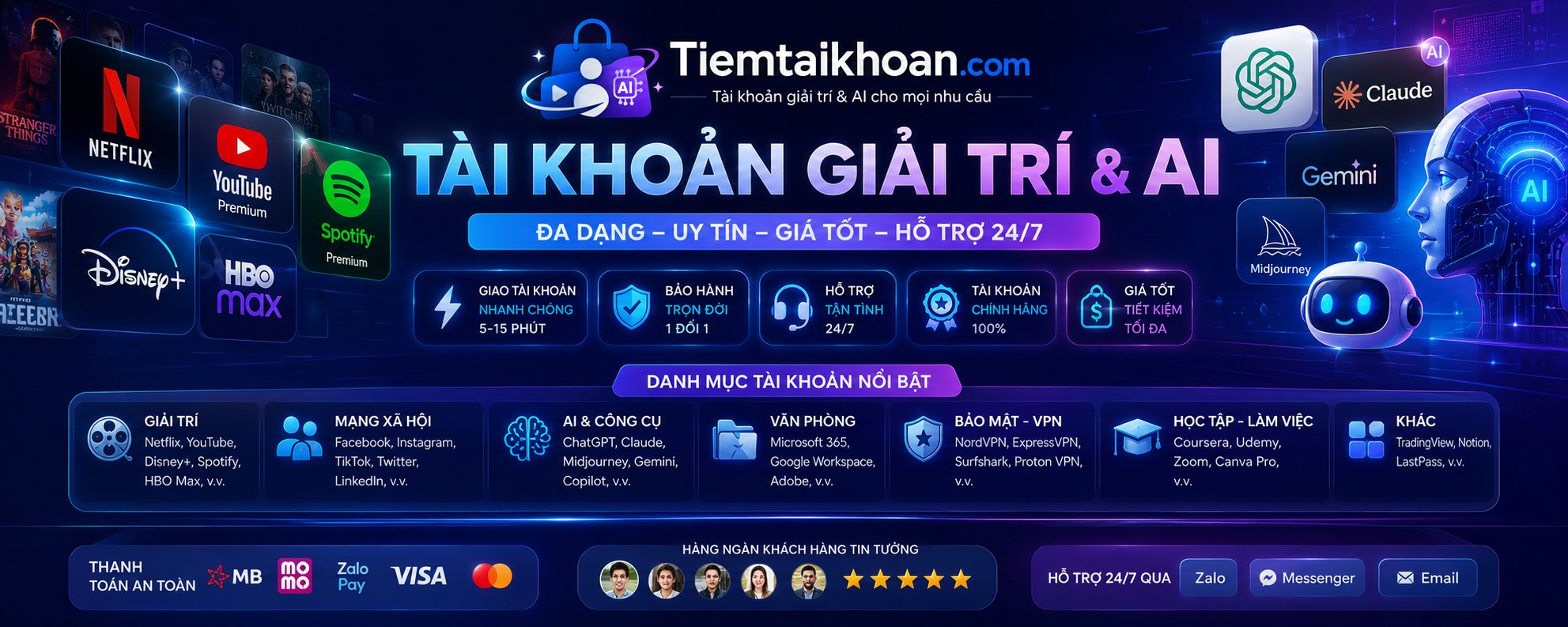 Banner Tiệm Tài Khoản
