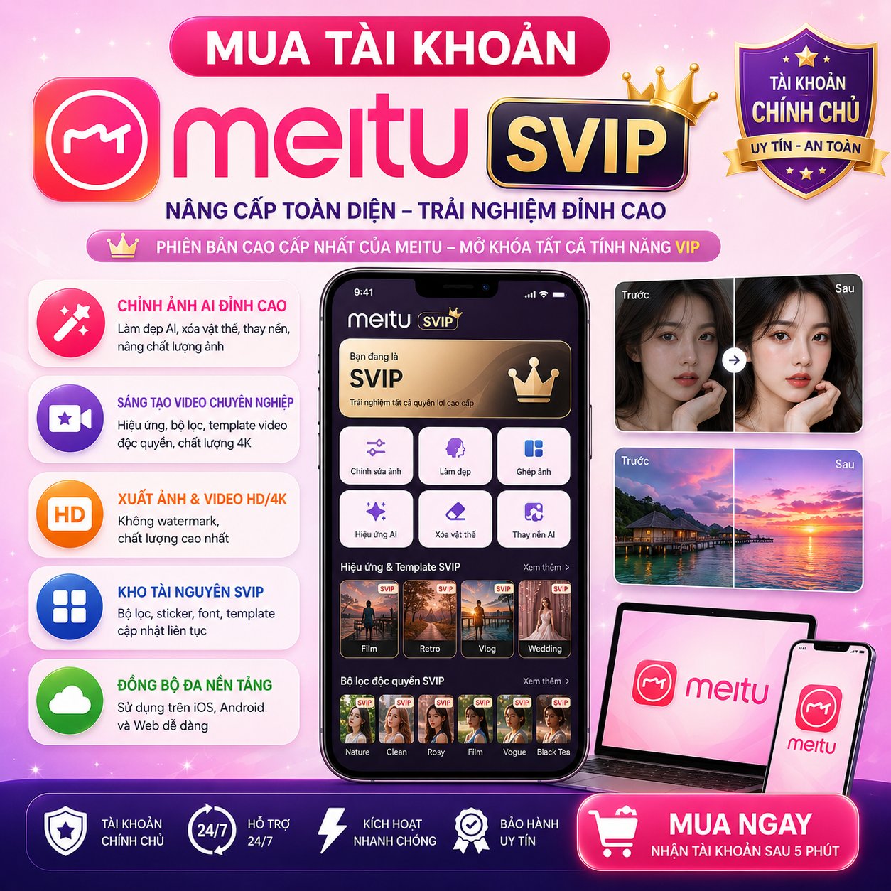 Mua tài khoản Meitu SVIP